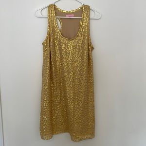 Lilly Pulitzer Size M Gold Racerback Dress Lined